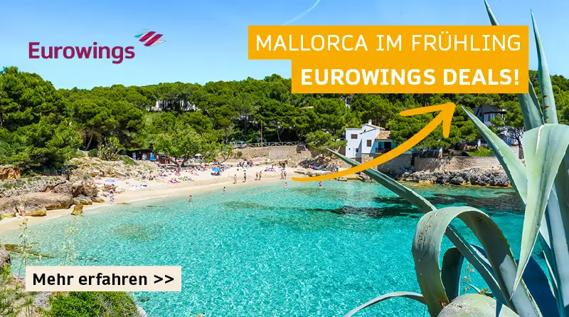 Mallorca mit Eurowings Banner 