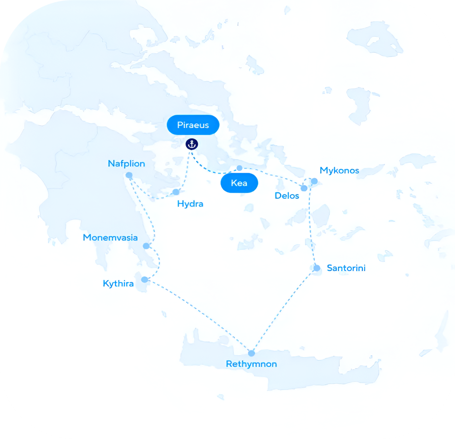 Traditionelle Architektur in Griechenland Weiß-blaue traditionelle Gebäude mit typischer griechischer Architektur